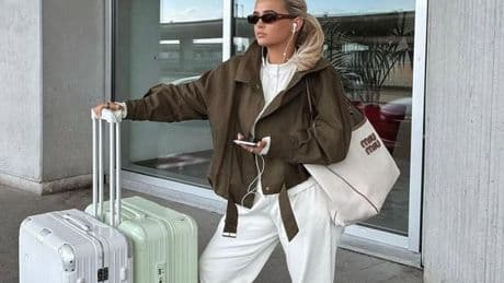 Molly-Mae's mint green suitcases with EasyJet-approved cabin bag are ideal for summer holidays