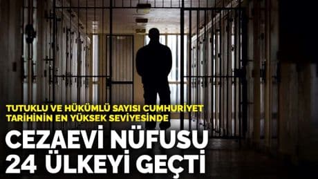 Cezaevi nüfusu 24 ülkeyi geçti: Tutuklu ve hükümlü sayısında Cumhuriyet tarihinin rekoru kırıldı