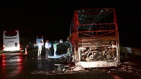 Ankara'da seyir halindeki yolcu otobüsü yandı: 36 yolcu tahliye edildi