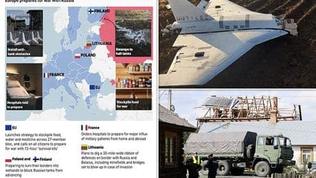 Europe's plan to stop Putin invading: Continent floods its borders and builds new defences, with war 'closer than it's been since 1945'