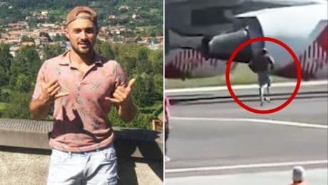 Last moments of man who ran towards plane and died after falling into jet engine