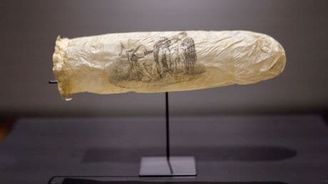 Erotische Kunst: Notgeile Priester, auf Schafsdarm verewigt