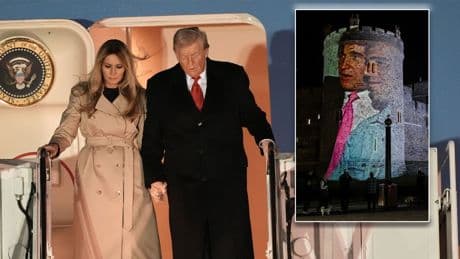 Trump's state visit begins as Epstein images beamed on to Windsor Castle