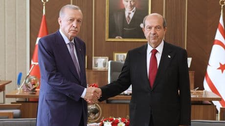 Cumhurbaşkanı Erdoğan, KKTC Cumhurbaşkanı Tatar ile görüştü