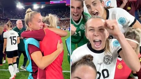 Euphorie pur! So ausgelassen feiern die DFB-Frauen den Einzug ins EM-Halbfinale