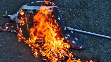 Army vet burns American flag outside White House hours after Trump order