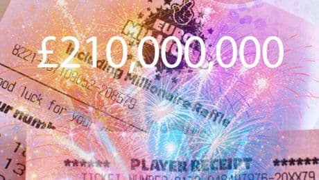 UK’s biggest ever EuroMillions jackpot of £210,000,000 up for grabs after another rollover