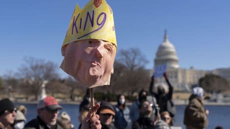Trump says he's no king despite protesters contending he is