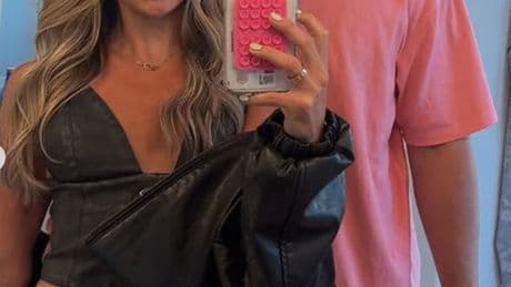 Haley Cavinder roots on fiance Jake Ferguson with cheeky outfit for Cowboys-Eagles opener