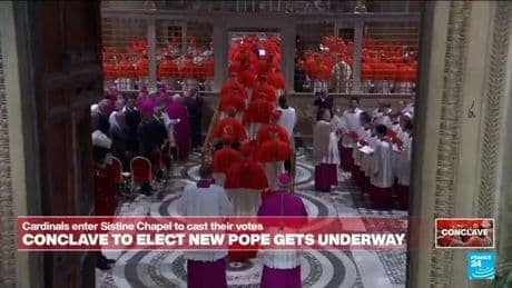 Cardinals enter Sistine Chapel to cast their votes