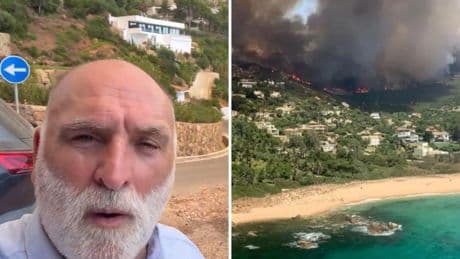 El chef José Andrés, entre los afectados por el incendio de Tarifa : "Hay peligro de que el fuego salte de una casa a otra"