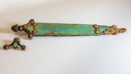 Decorated 2,300-year-old Celtic sword with swastikas unearthed in France