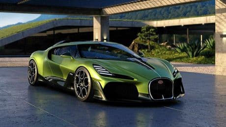 Bugatti sort du brouillard à Monterrey