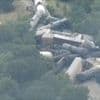 Aerial footage shows aftermath of massive train derailment in Texas