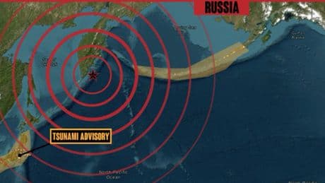 Terremoto Kamchatka di 8.7 oggi: molti feriti, tsunami di 3-4 metri. Allerta in Russia, Guam, Giappone, Alaska e Hawaii