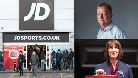 Towns will wither if Labour lumps more tax on shops, warns JD Sports chair ANDREW HIGGINSON
