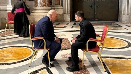 First of two Trump, Zelensky meetings in Rome was 'very productive', says US official