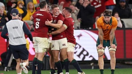 British and Irish Lions score last minute try to beat Australia and end 12 year wait