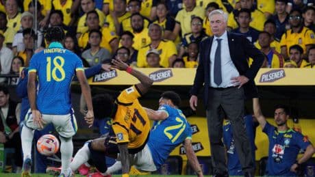 Pacho nubla el debut de Carlo Ancelotti con Brasil