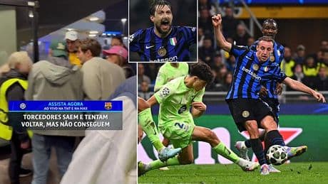 Desperate Inter Milan supporters beg stewards to let them back into San Siro after leaving Champions League classic against Barcelona at 3-2 down - as fans declare it 'serves them right'
