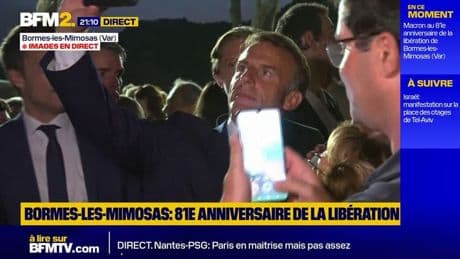 Bormes-les-Mimosas: après son discours, Emmanuel Macron s'offre un bain de foule