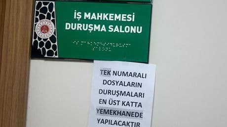 Muğla'da duruşma yemekhanede yapıldı