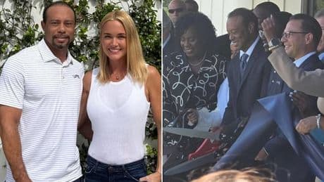 Tiger Woods risks wrath of Donald Trump (and girlfriend Vanessa!) as he rubs shoulders with top Democrat Josh Shapiro