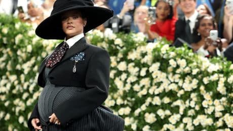 Rihanna cradles baby bump in curve-hugging corset at Met Gala 2025 after pregnancy shocker