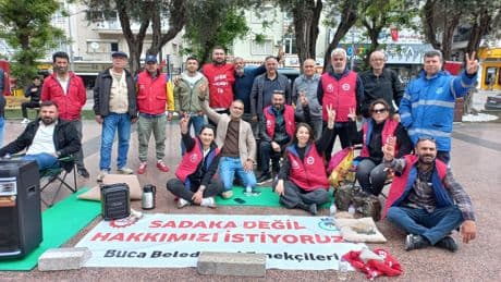 Buca Belediyesi işçileri oturma eylemini sonlandırdı