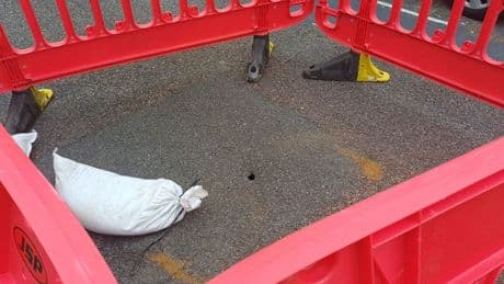 79m-long road closed due to sinkhole the size of a 10p coin