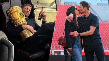 Ganz cool mit Pokal und Kölsch - Alonso öffnet sein Leverkusen-Album