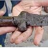Archaeologists discover 'b******s' dagger at Swedish fortress...with a distinctively-shaped hilt