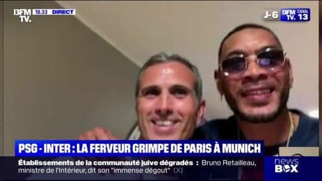 "On est ultra optimiste": Guillaume Hoarau et Pedro Pauleta, anciens joueurs du PSG, sont à Munich pour le match de ce soir entre le PSG et l'Inter Milan