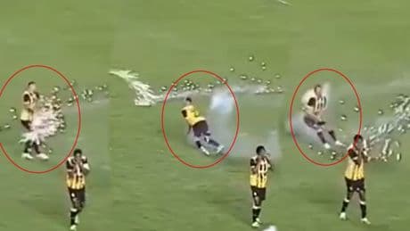 Sahaya fişek yağdırdılar! Bir futbolcu yaralandı
