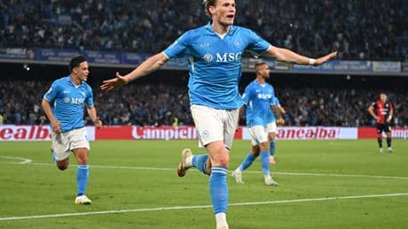 Billy Gilmour and Scott McTominay make history as Napoli win Serie A title in Italy