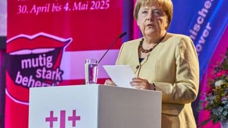 Angela Merkel: »Wir schaffen das« auf Evangelischem Kirchentag verteidigt