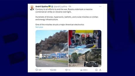 Une usine américaine touchée par une frappe russe dans l'ouest de l'Ukraine