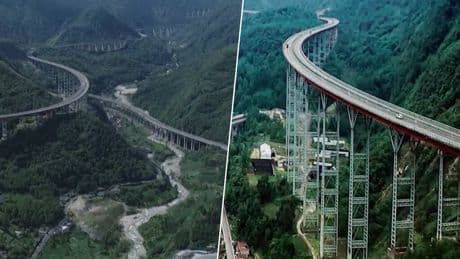 China tiene una carretera que parece una montaña rusa: la "autopista al cielo" es un monstruo de 270 viaductos y 25 túneles