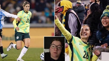 Matildas supporter slams fan for hitting star Kyra Cooney-Cross with 'entitled' act in front of her kids