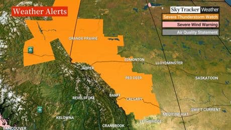 Dangerous thunderstorms, funnel clouds possible in Alberta: Environment Canada