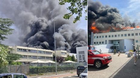 Incendio all'Università della Tuscia, crolla il secondo piano: evacuati in tempo studenti e professori. Disperso un operaio poi ritrovato. «Tenete le finestre chiuse»