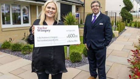 Taylor Wimpey West Scotland makes second donation to St Andrew’s Hospice as part of communities commitment