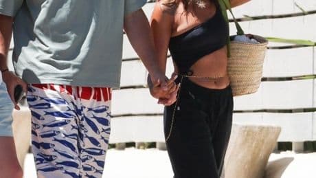 Andy Carroll and Lou Teasdale look loved up as pair walk hand-in-hand in Ibiza with pals saying he plans to propose