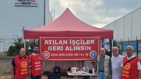 EMEP'ten sendikalaşma mücadelesi veren Sag Hidrolik işçilerine ziyaret