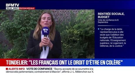 Vote de confiance du 8 septembre: "Les Français ont le droit d'être en colère", estime Marine Tondelier, secrétaire nationale des Écologistes