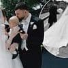 Megan McKenna enjoys a sweet moment with son Landon, 6 months, and new husband Oliver Burke as she shares more snaps from her fairytale wedding day