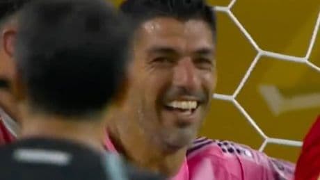 Luis Suarez bursts out laughing as Lionel Messi endures frustrating start to Club World Cup