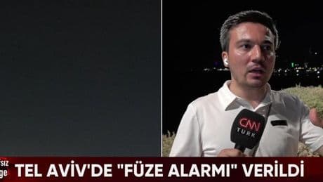 Canlı yayında patlama sesleri: Tel Aviv’de füze paniği | Saldırı anı CNN TÜRK kamerasında