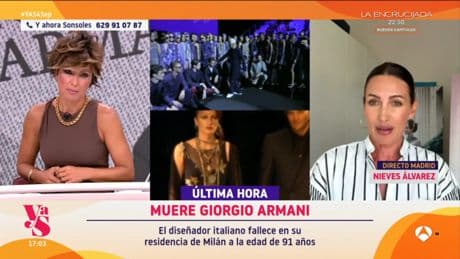 Nieves Álvarez, sobre la muerte de Giorgio Armani: "Todos en el mundo de la moda sabíamos que no estaba bien"