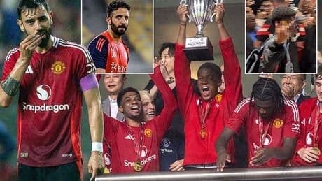 Man United's kids salvage a turnaround win in Hong Kong on miserable post-season tour after players pushed and swore at fans, No 1 striker target said no... and Bruno Fernandes could leave for Saudi